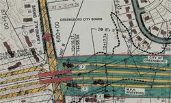 Greensboro Urban Loop NC Eminent Domain Project Map 2525c