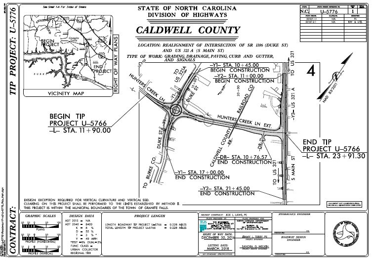 Duke St. & US 321A Intersection Realignment NC Eminent Domain Project Map