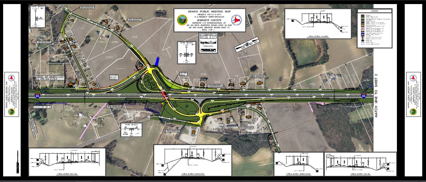 Bud Hawkins Road Interchange Improvements NC Eminent Domain Project Map