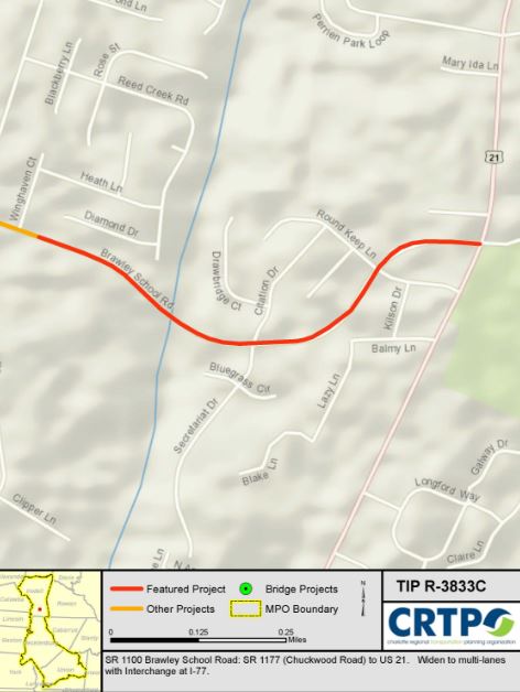 Brawley School Road Widening NC Eminent Domain Project Map 2