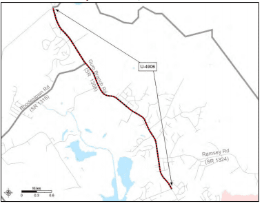 Gum Branch Road Widening NC Eminent Domain Project Map