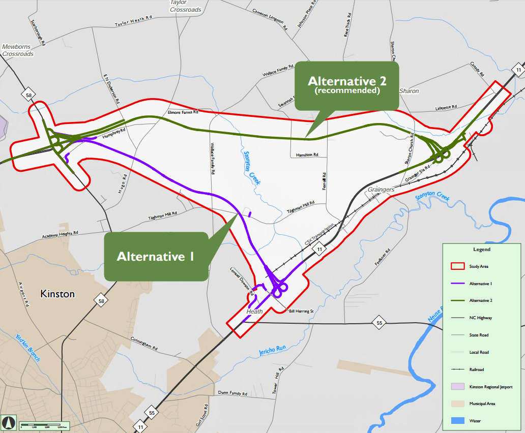 C.F. Harvey Parkway Extension NC Eminent Domain Project Map