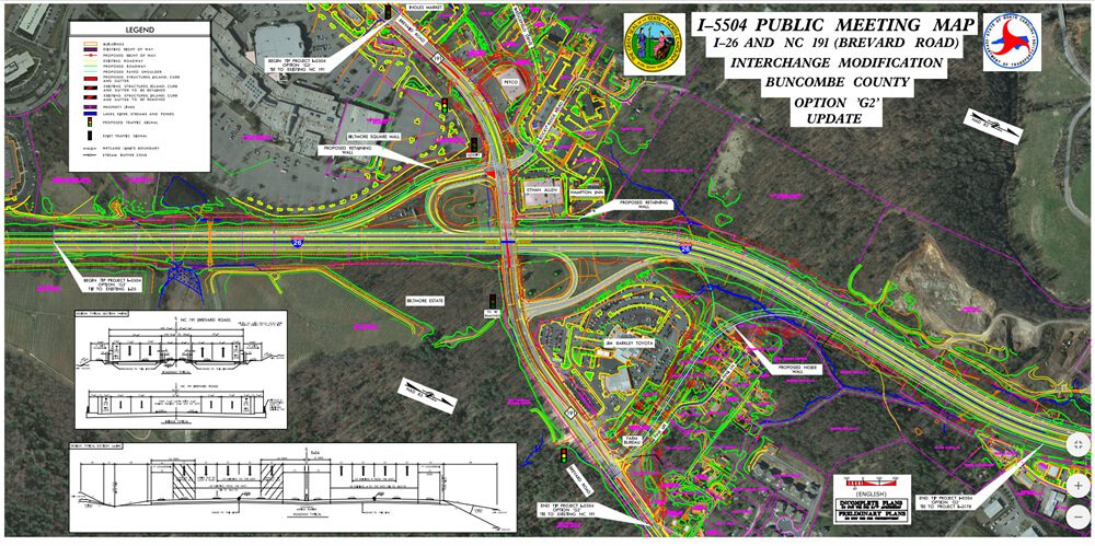 I-26 Interchange Improvement NC eminent domain project map