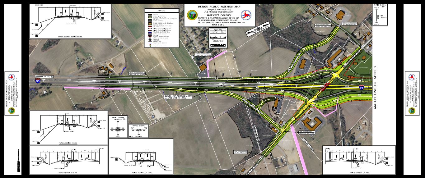 I-95/US 421 Interchange Improvements NC Eminent Domain Project Map 1