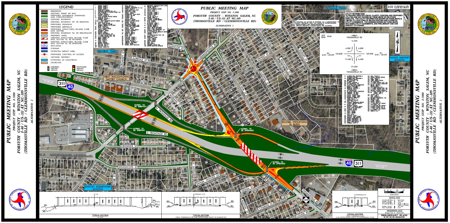 NC 109/I-40 Interchange Project Map