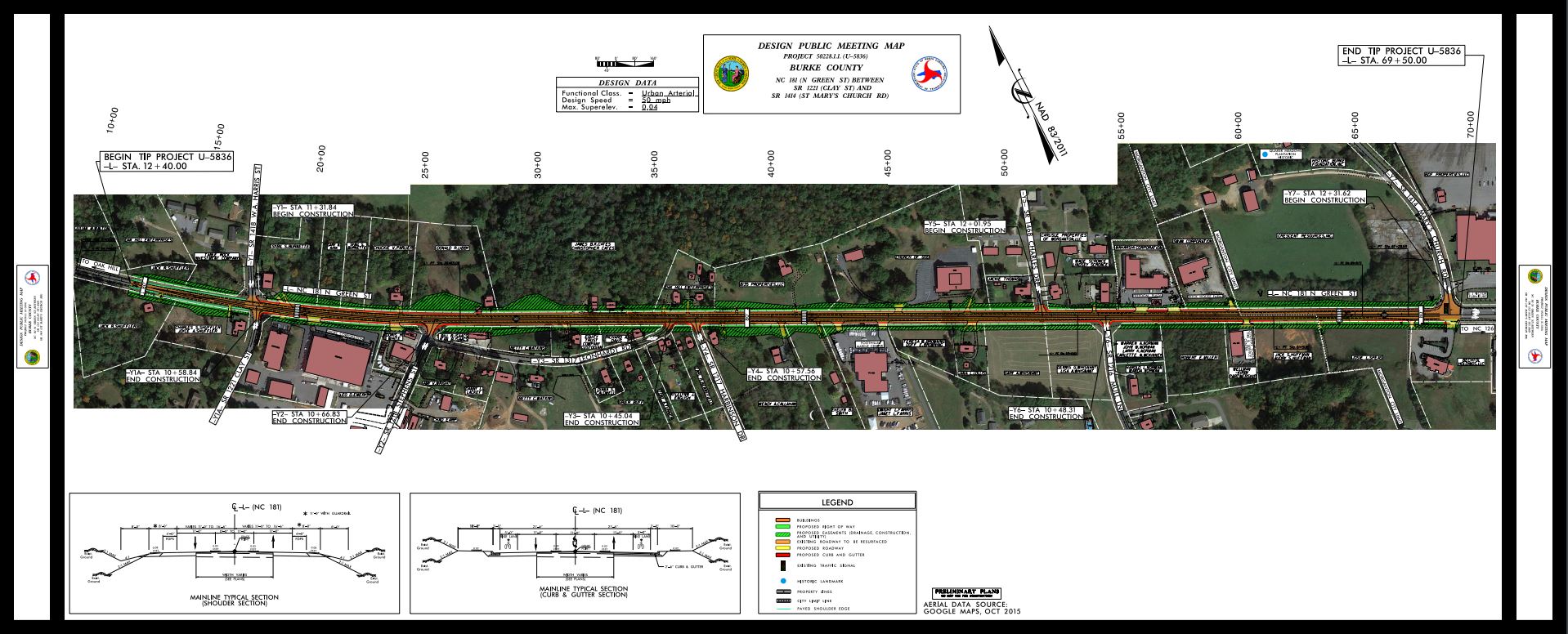 NC 181 Road Widening Eminent Domain Project Map