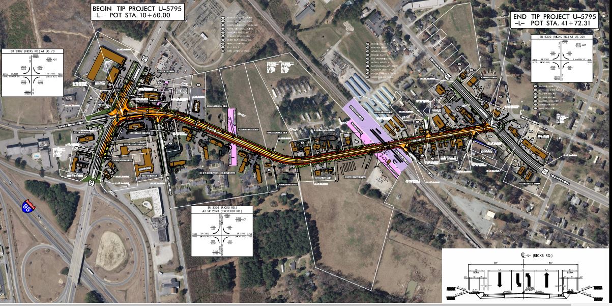 Ricks Road Widening project map