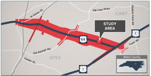 U.S. 64 Improvements Map