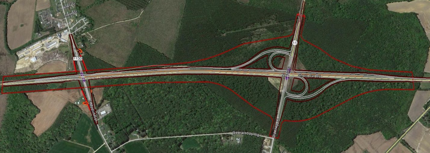 NC 11 / Old NC 11 Interchange Eminent Domain project Map