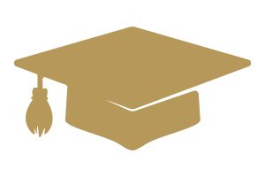 Gold Mortar Board Cap Icon